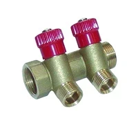 КОЛЕКТОР С ВГРАДЕНИ КРАНЧЕТА BIANCHI 16 мм x 3/4" 2 ЛИНИИ ЧЕРВЕНИ
