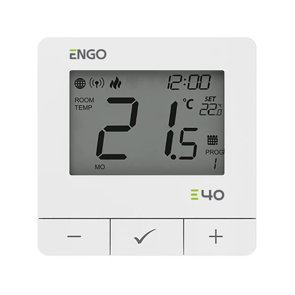 ТЕРМОСТАТ БЯЛ ENGO SMART, E40-BATW захранване батерия 2xAA