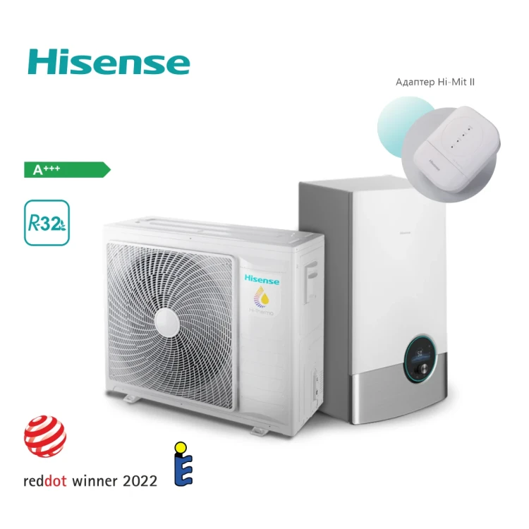 Hisense, термопомпа Hi-Therma R32 - 18.0kW/13.0kW от./охл. 400V + Wi-Fi Hi-Mit II APP GW @A