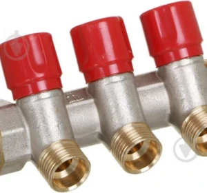 Снимка на КОЛЕКТОР С ВГРАДЕНИ КРАНЧЕТА BIANCHI 16 мм x 3/4" 3 ЛИНИИ ЧЕРВЕНИ